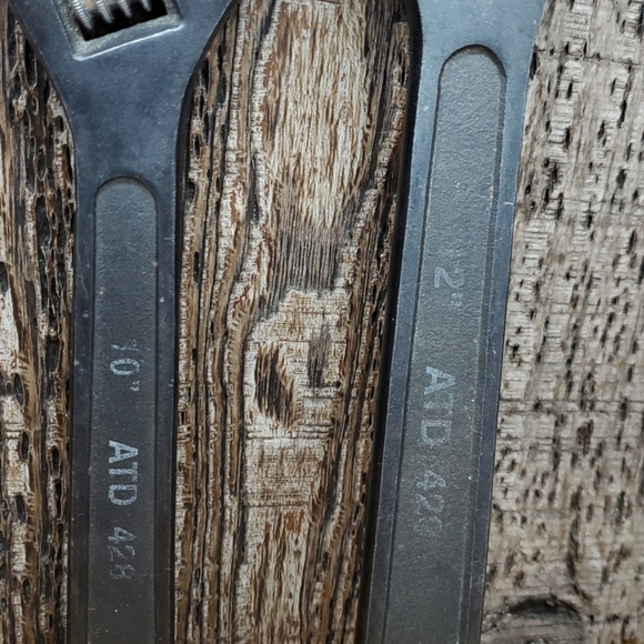 ATD 12" & 10" Heavy Duty Drop Forged Adjustable Wrenchs Lot Of 2 - Picture 2 of 6